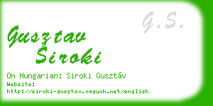 gusztav siroki business card